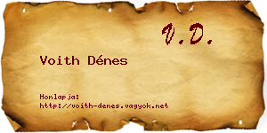 Voith Dénes névjegykártya